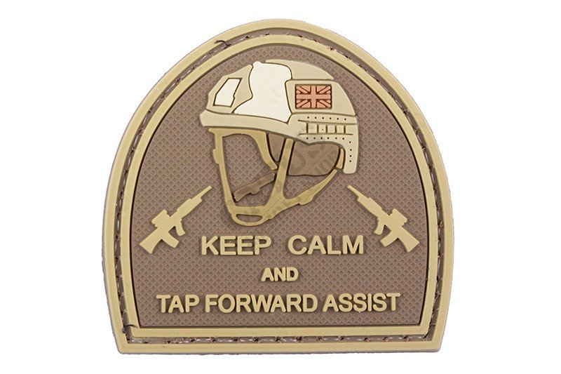 Velcro obliž 3D - Keep Calm And Tap Forvard Assist GFC Tactical Tan 