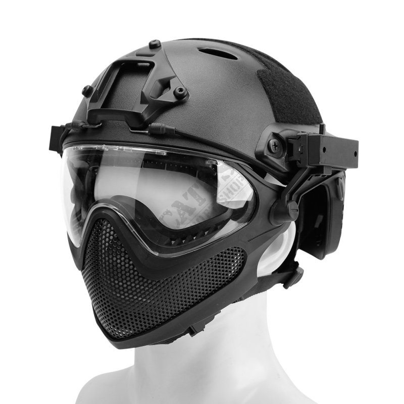 Airsoft čelada in maska B-Type Piloteer Set Guerilla Tactical L Črna M