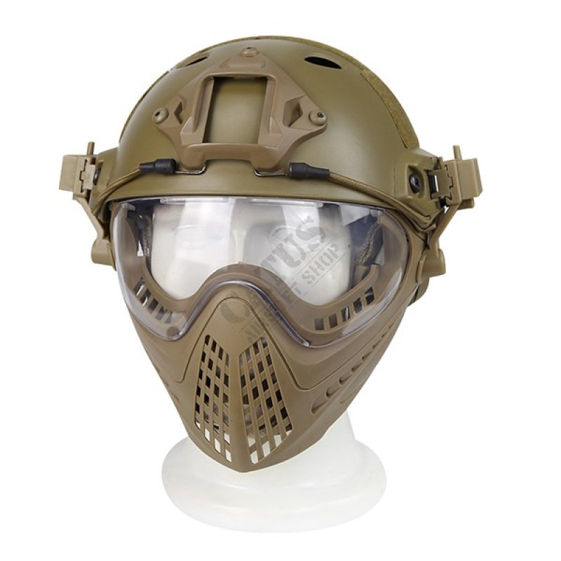 Komplet čelade in maske za pilote Guerilla Tactical Tan L