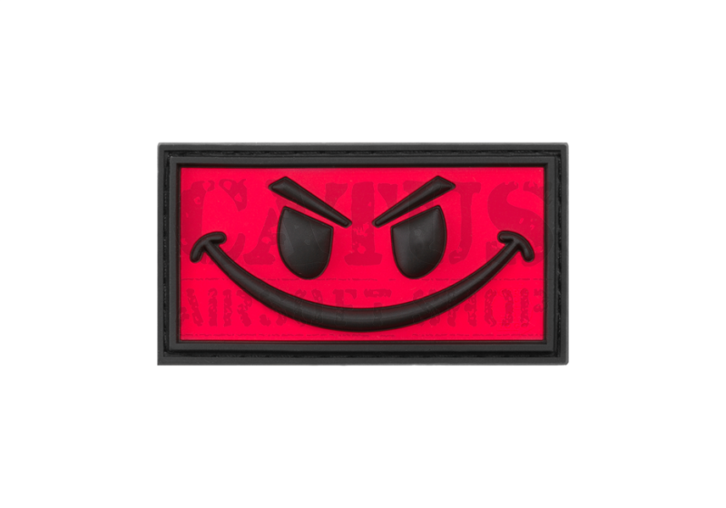 Velcro obliž 3D Evil Smiley Rdeča 