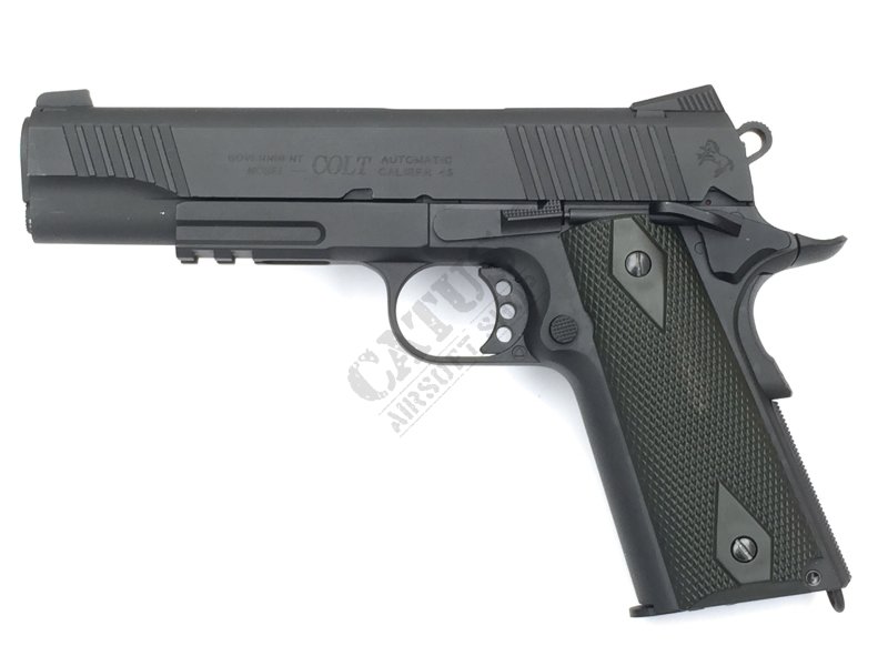 CyberGun airsoft pištola GBB Colt 1911 Rail Co2 Črna 