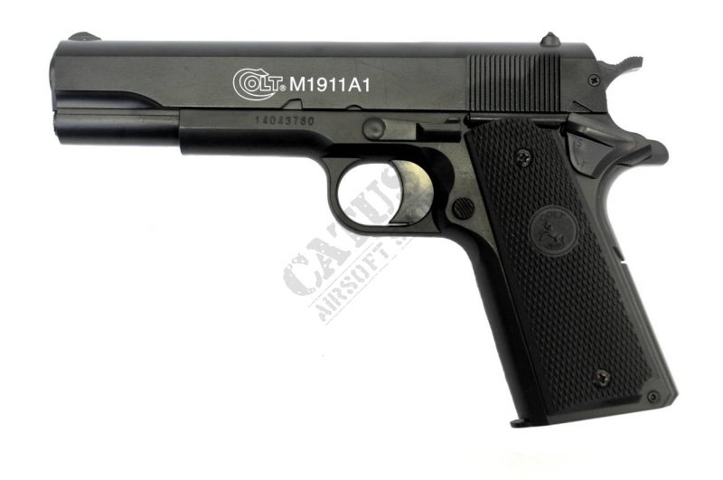 CyberGun airsoft pištola priročnik Colt 1911 A1 HPA kovinski zaklop Črna 
