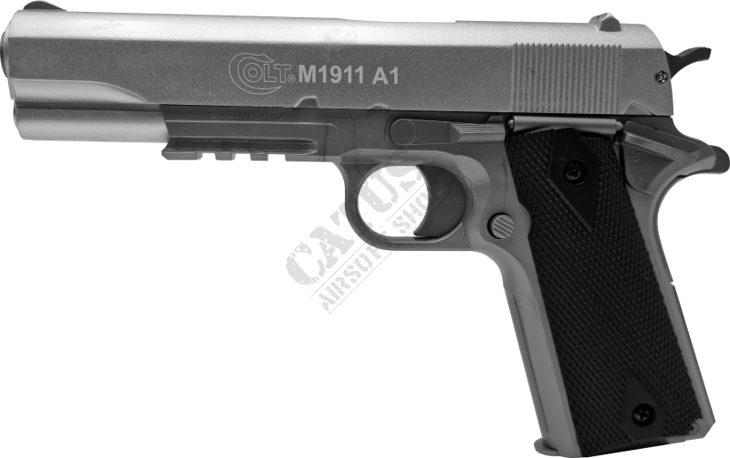 CyberGun airsoft pištola priročnik Colt 1911 A1 HPA kovinski zaklop Silver 