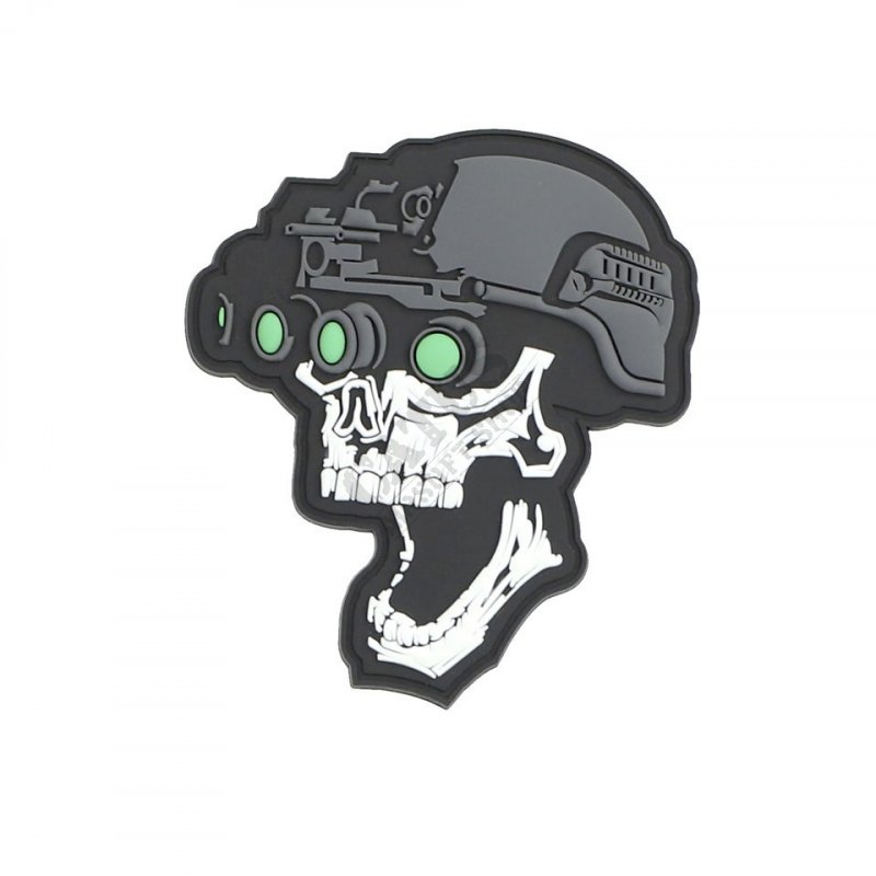 Naszywka na rzep 3D Night vision skull 101 INC Biały 