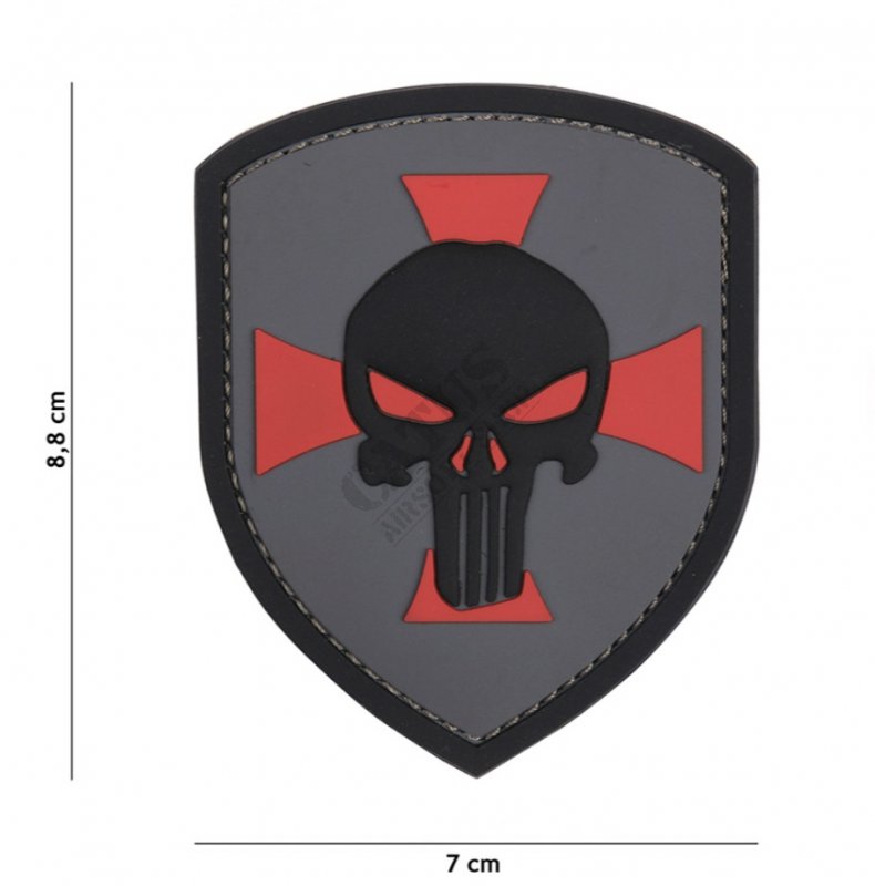 Obliž 3D PVC ščit Punisher cross 101INC Wolf-Grey