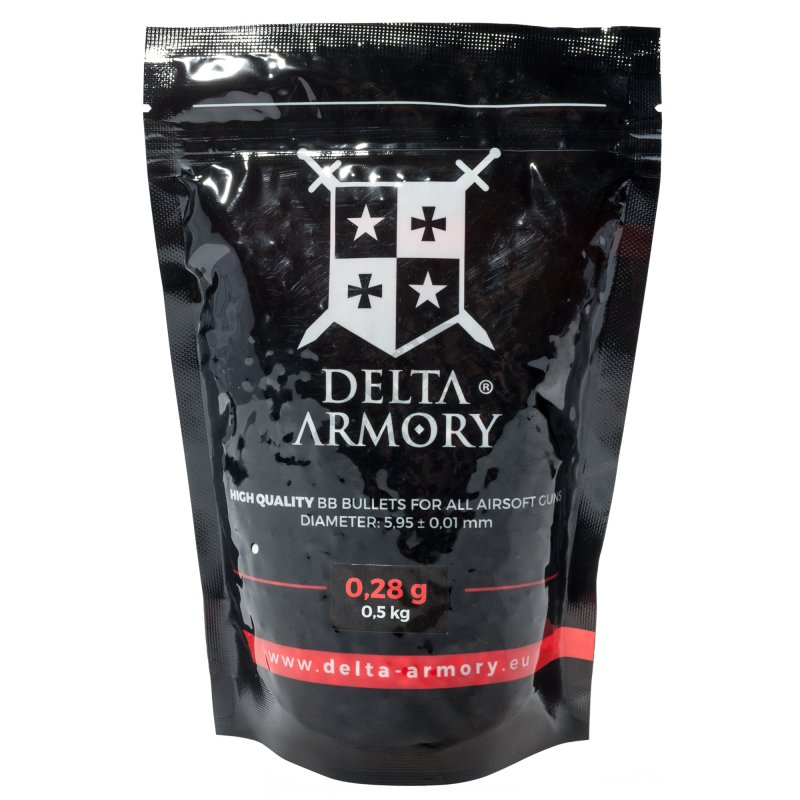 Airsoft BB Delta Armory 0,28g 0,5kg Bela 