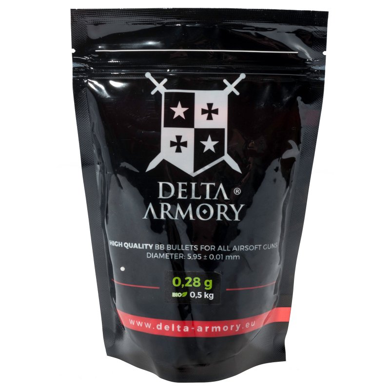 Airsoft BB Delta Armory 0,28g 0,5kg Bela 