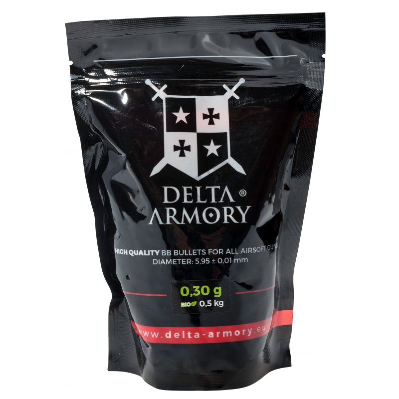 Airsoft BB Delta Armory 0,30g 0,5kg Bela 