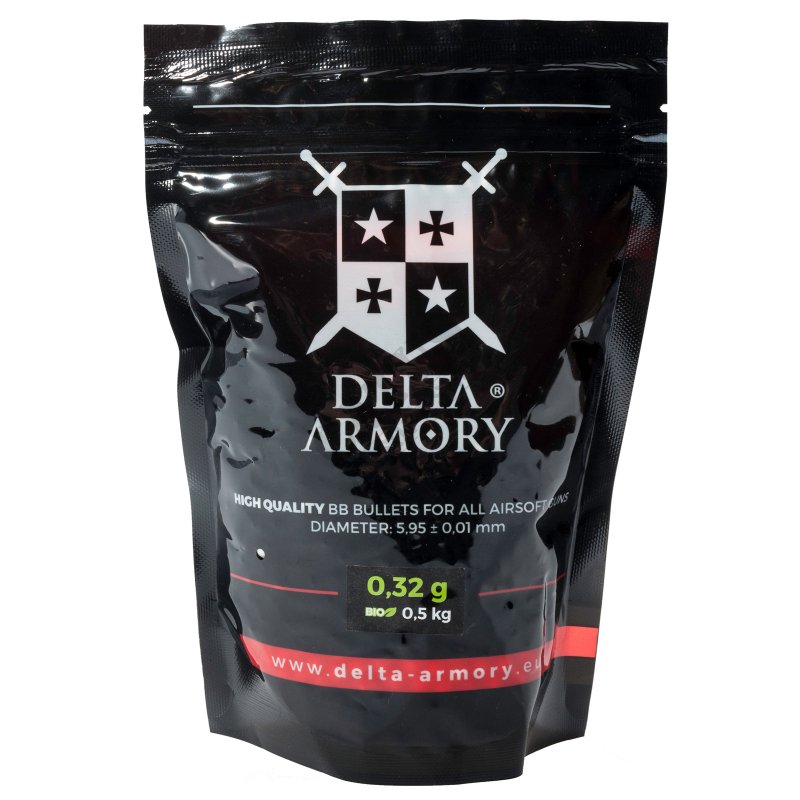 Airsoft BB Delta Armory 0,32g 0,5kg Bela 