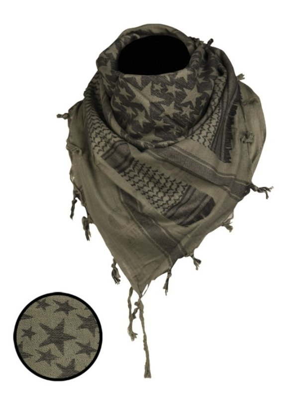 Arafat Shemagh Zvezde Mil-Tec Oljčno-črna 