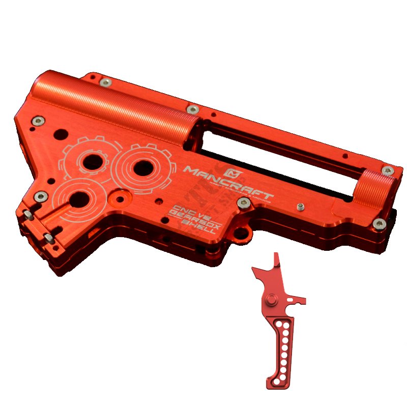 Airsoft CNC skeletni Mechabox V2 8mm QSC Mancraft Red