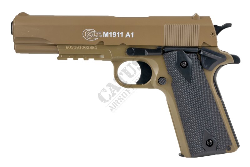 CyberGun airsoft pištola priročnik Colt 1911 A1 HPA kovinski zaklop Tan 