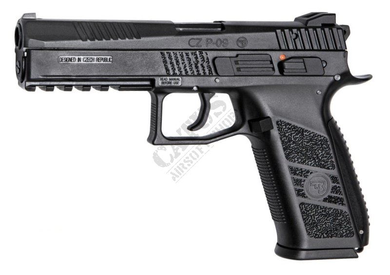 Airsoftová pistole ASG GBB CZ P-09 Kovová verze Zelený plyn Černá 